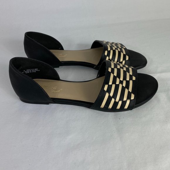 Madeline Stuart Nathan Flats Black Toe Strap 7W - Picture 7 of 9